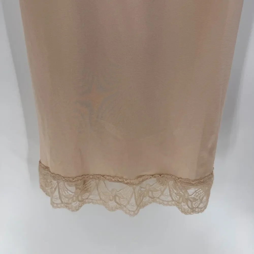 Vintage JCPenney Nude Lace Slip Dress Y2K Coquette Nightgown - Picture 5 of 10